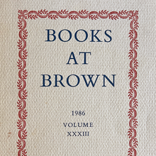 Load image into Gallery viewer, Books at Brown 1986, Volume XXXIII