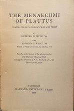 Load image into Gallery viewer, The Menaechmi of Plautus - Richard W. Hyde and Edward C. Weist

